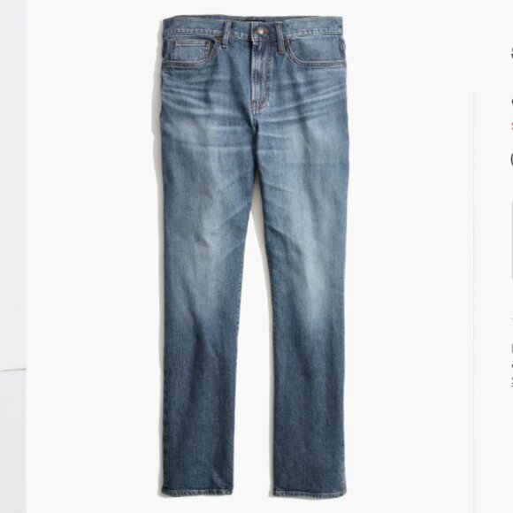Madewell Straight Everyday Flex Jeans in Leesburg Wash 33x32 - Picture 1 of 6